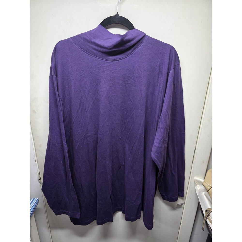 NWT Ulla Popken Sz 24/26 3X PURPLE Relaxed Mock Turtle Neck Tunic Top